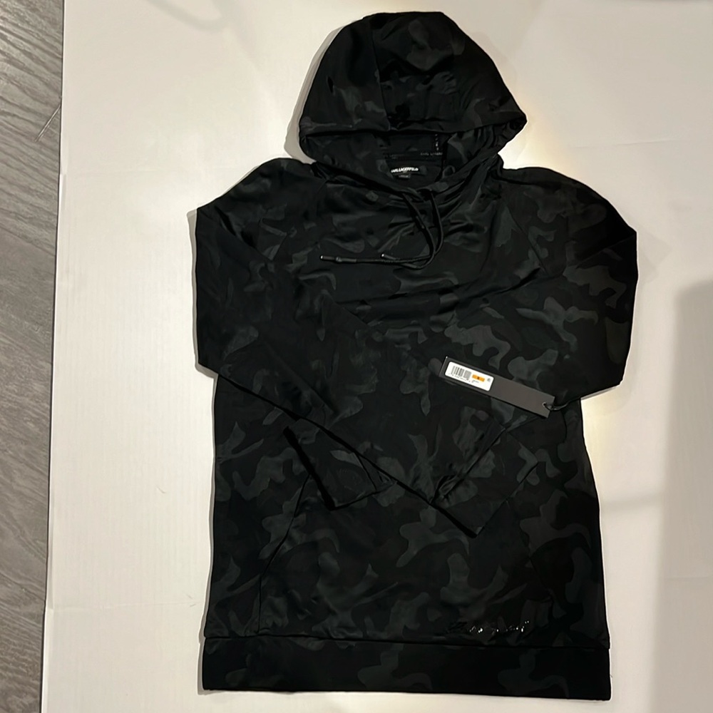 Karl Lagerfield black camouflage hoodie  men’s size small new with tags